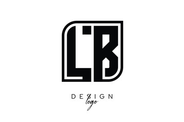 Obraz premium LB Block Monogram Logo – Bold Geometric Lettermark in Rectangular Style for Modern Branding & Identity