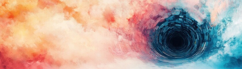 Dynamic swirling smoke and colors create an abstract visual vortex of visual energy.