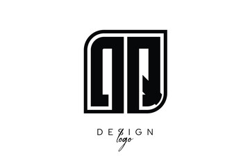 DQ Block Monogram Logo – Bold Geometric Lettermark in Rectangular Style for Modern Branding & Identity