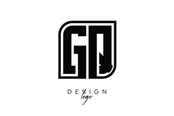 Obraz premium GQ Block Monogram Logo – Bold Geometric Lettermark in Rectangular Style for Modern Branding & Identity