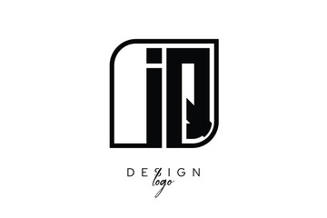 IQ Block Monogram Logo – Bold Geometric Lettermark in Rectangular Style for Modern Branding & Identity