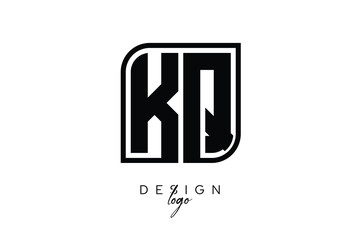 KQ Block Monogram Logo – Bold Geometric Lettermark in Rectangular Style for Modern Branding & Identity