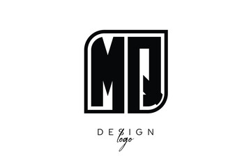 Obraz premium MQ Block Monogram Logo – Bold Geometric Lettermark in Rectangular Style for Modern Branding & Identity