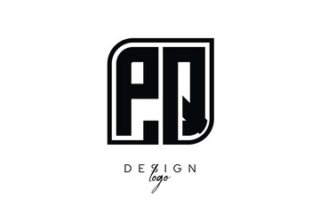 PQ Block Monogram Logo – Bold Geometric Lettermark in Rectangular Style for Modern Branding & Identity