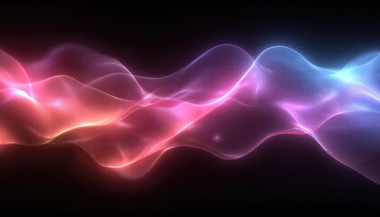 Naklejka premium Abstract, glowing, wavy lines in pink and blue