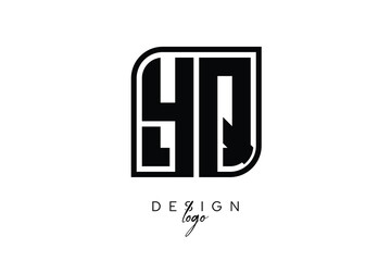 YQ Block Monogram Logo – Bold Geometric Lettermark in Rectangular Style for Modern Branding & Identity
