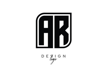 AR Block Monogram Logo – Bold Geometric Lettermark in Rectangular Style for Modern Branding & Identity
