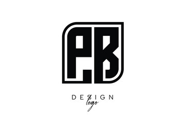 PB Block Monogram Logo – Bold Geometric Lettermark in Rectangular Style for Modern Branding & Identity