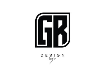 GR Block Monogram Logo – Bold Geometric Lettermark in Rectangular Style for Modern Branding & Identity