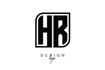 HR Block Monogram Logo – Bold Geometric Lettermark in Rectangular Style for Modern Branding & Identity