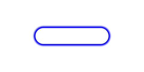 Minimal button with a blue neon light sparkle isolated on transparent background. Design elements PNG	