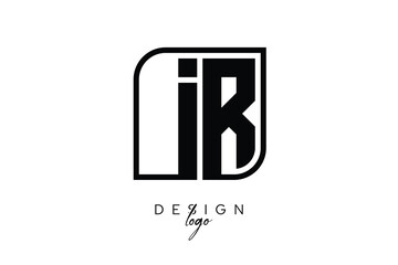 Obraz premium IR Block Monogram Logo – Bold Geometric Lettermark in Rectangular Style for Modern Branding & Identity