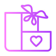 Three Giftboxes With Ribbon And Heart gradient icon