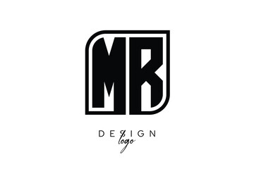 Obraz premium MR Block Monogram Logo – Bold Geometric Lettermark in Rectangular Style for Modern Branding & Identity