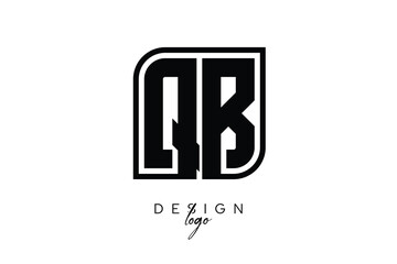 QB Block Monogram Logo – Bold Geometric Lettermark in Rectangular Style for Modern Branding & Identity