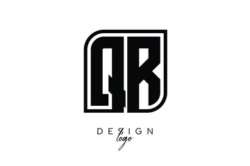 QR Block Monogram Logo – Bold Geometric Lettermark in Rectangular Style for Modern Branding & Identity