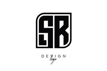 SR Block Monogram Logo – Bold Geometric Lettermark in Rectangular Style for Modern Branding & Identity