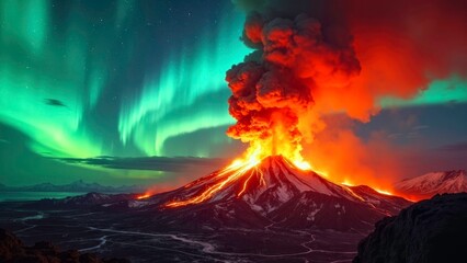 The wonders of aurora and volcanic eruptions
