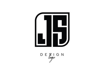 JS Block Monogram Logo &ndash; Bold Geometric Lettermark in Rectangular Style for Modern Branding & Identity