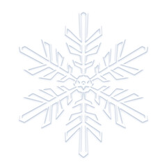 White glowing snowflake on transparent background
