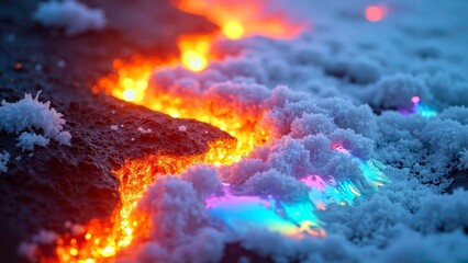 Landscape of Colorful Lava Streams