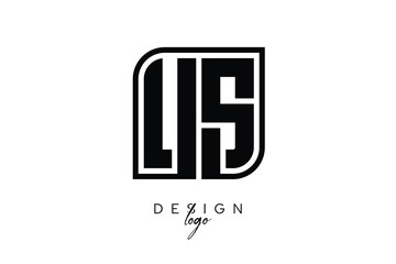 US Block Monogram Logo &ndash; Bold Geometric Lettermark in Rectangular Style for Modern Branding & Identity