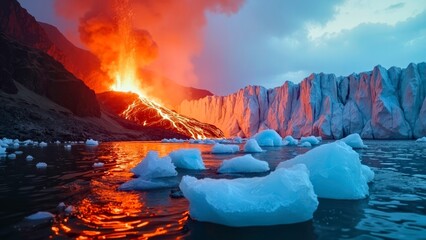 The natural wonders of glaciers and volcanoes