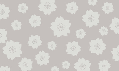 ラフな線の大和桜がランダムに並ぶ壁紙