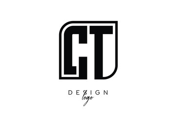 CT Block Monogram Logo – Bold Geometric Lettermark in Rectangular Style for Modern Branding & Identity