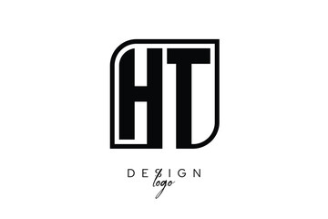 HT Block Monogram Logo – Bold Geometric Lettermark in Rectangular Style for Modern Branding & Identity
