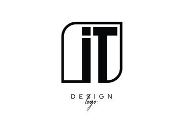 IT Block Monogram Logo – Bold Geometric Lettermark in Rectangular Style for Modern Branding & Identity