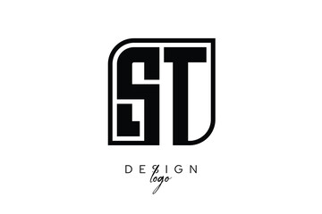 ST Block Monogram Logo – Bold Geometric Lettermark in Rectangular Style for Modern Branding & Identity