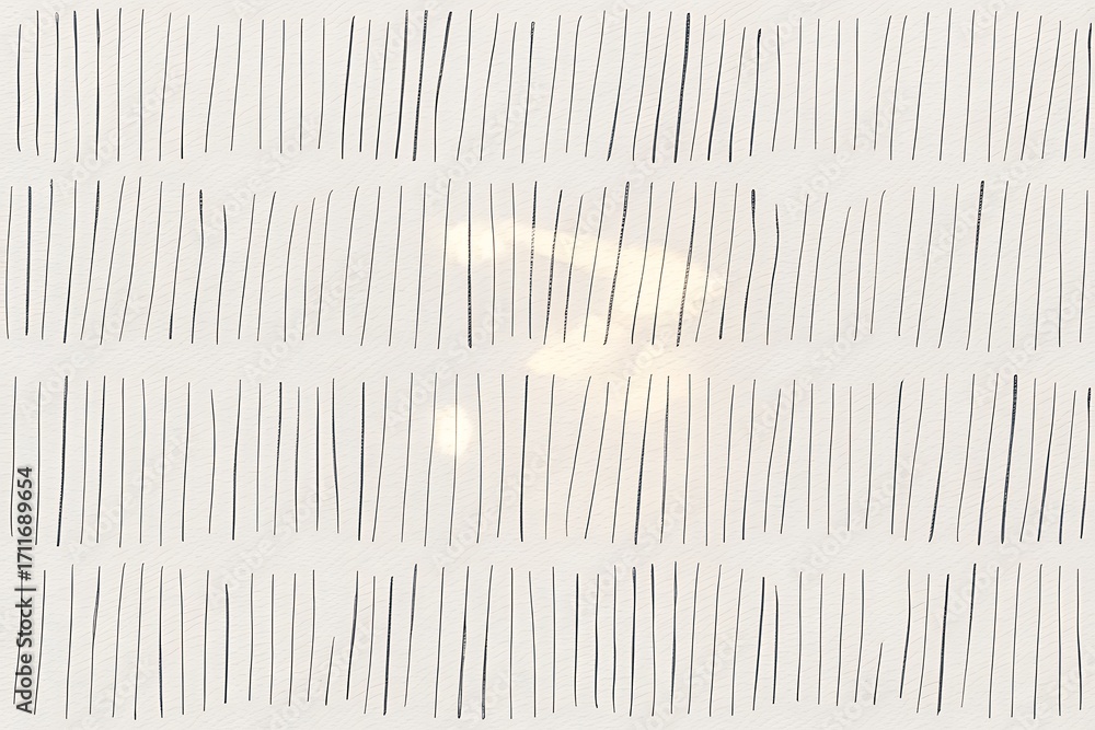 Poster abstract pattern of thin vertical black lines on a textured off-white background with subtle light r