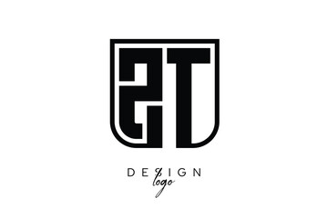 ZT Block Monogram Logo – Bold Geometric Lettermark in Rectangular Style for Modern Branding & Identity