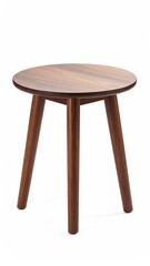 Small, round wooden side table