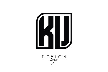 KU Block Monogram Logo – Bold Geometric Lettermark in Rectangular Style for Modern Branding & Identity