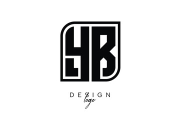 Obraz premium YB Block Monogram Logo – Bold Geometric Lettermark in Rectangular Style for Modern Branding & Identity