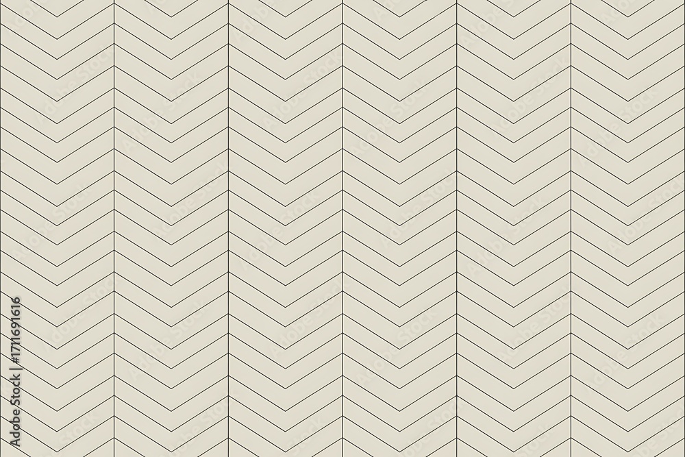 Poster seamless pattern of repeating chevron lines in a light beige color with thin dark grey outlines back