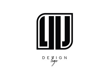 UU Block Monogram Logo – Bold Geometric Lettermark in Rectangular Style for Modern Branding & Identity