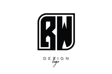 RW Block Monogram Logo – Bold Geometric Lettermark in Rectangular Style for Modern Branding & Identity