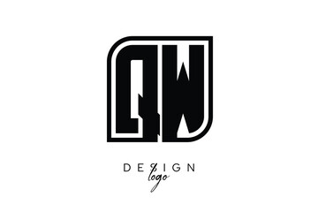 QW Block Monogram Logo – Bold Geometric Lettermark in Rectangular Style for Modern Branding & Identity