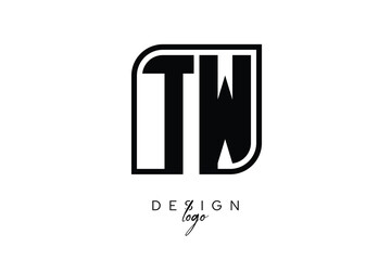 TW Block Monogram Logo – Bold Geometric Lettermark in Rectangular Style for Modern Branding & Identity