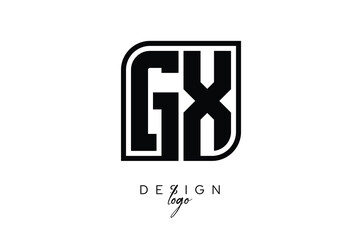 GX Block Monogram Logo – Bold Geometric Lettermark in Rectangular Style for Modern Branding & Identity