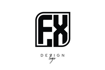 FX Block Monogram Logo – Bold Geometric Lettermark in Rectangular Style for Modern Branding & Identity