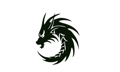 Intricate Dragon Silhouette A Bold Emblem of Power and Mythic Essence for Branding