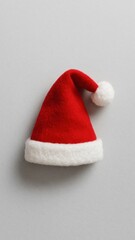 [santa hat on light gray background mobile wallpaper]