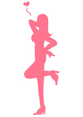 Sexy woman silhouette with alluring pose