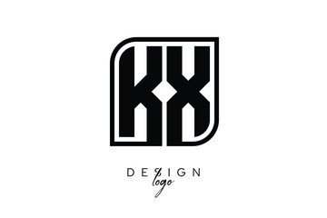 KX Block Monogram Logo – Bold Geometric Lettermark in Rectangular Style for Modern Branding & Identity