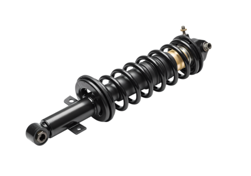Automotive Coil Spring Shock Absorber Replacement Part for Vehicle Suspension System isolated on transparent background