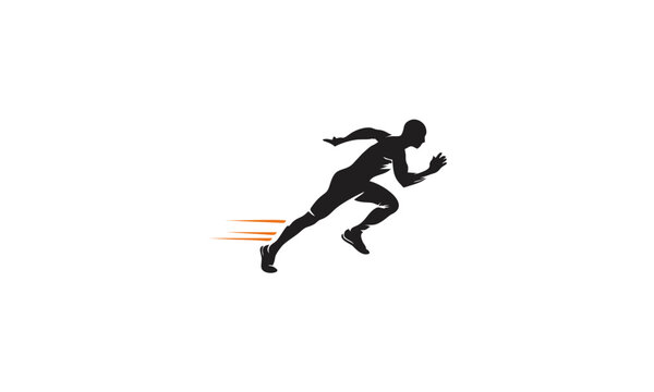 Silhouette of a runner in motion, symbolizing speed, athleticism, and the pursuit of fitness goals